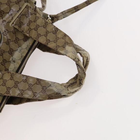 GUCCI GG Crystal Hand Bag Coated Canvas Beige Gold - Picture 7 of 12